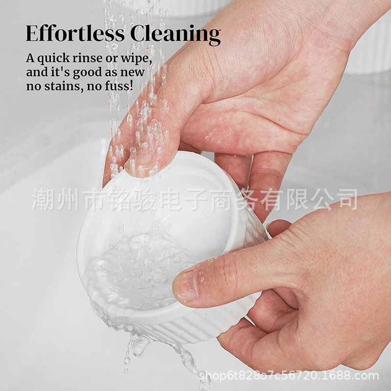 Ceramic Dessert Bowl with Lid, Ice Cream Cup, Non-Stick, High Temperature Resistant Oven, Microwave Oven Baking Bowl, Caramel Pudding Bowl, Porcelain Tableware