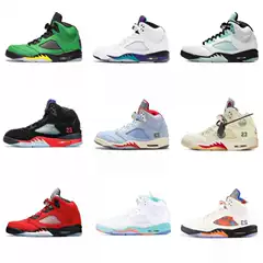 Putian factory AJ5 basketball shoes ice cream racing blue ice blue Joe 5 Oreo white blue men and women casual sneakers