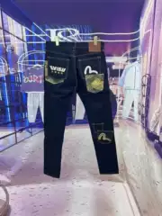 High-Quality Light Luxury Trendy Ev Size m Seagull Embroidery Loose Straight-Leg Trendy Brand Internet Celebrity Jeans for Men and Women