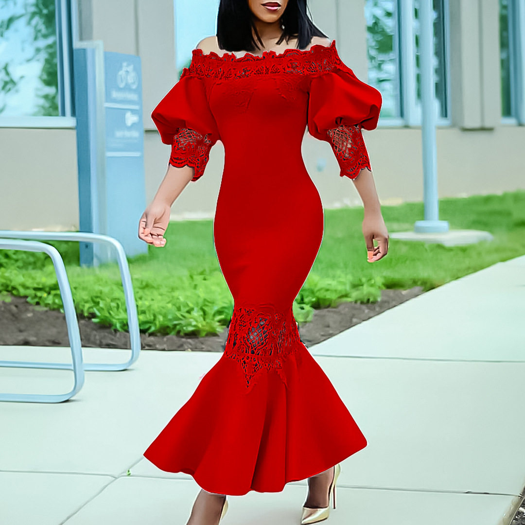 Off Shoulder Lace Mermaid Dress Elegant Design Summer Style Perfect for Parties Wholesale Available