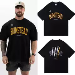 GYMashaRK Shark Barbell Slices American Loose Short Sleeves Men's and Women's Fitness Sports Heavy Cotton Breathable Five Cent Sleeves