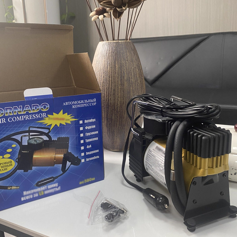 Cross-Border Car Air Pump Double-Cylinder High-Pressure Portable Car Tire Home Car Air Pump Cylinder Car Single-Cylinder