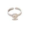 2025 New Index Finger and Middle Finger Personalized Ins Trendy Japanese and Korean Adjustable Finger Simple Mix and Match Plain Silver Ring for Women