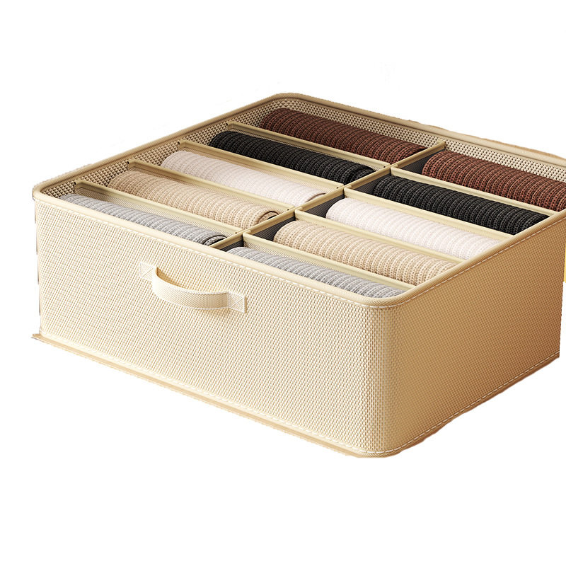 In stock large capacity double row clothes storage organizing box pants compartment storage artifact fabric clothing storage box