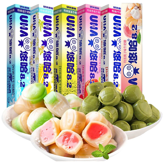 Uha Uha Rich Milk Candy 40g Strawberry Matcha Refreshing Flavor Bars Casual Candy Snack Batch