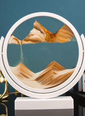 流沙画客厅沙漏玻璃摆件毕业礼物山水画办公室柜子装饰品桌面摆件