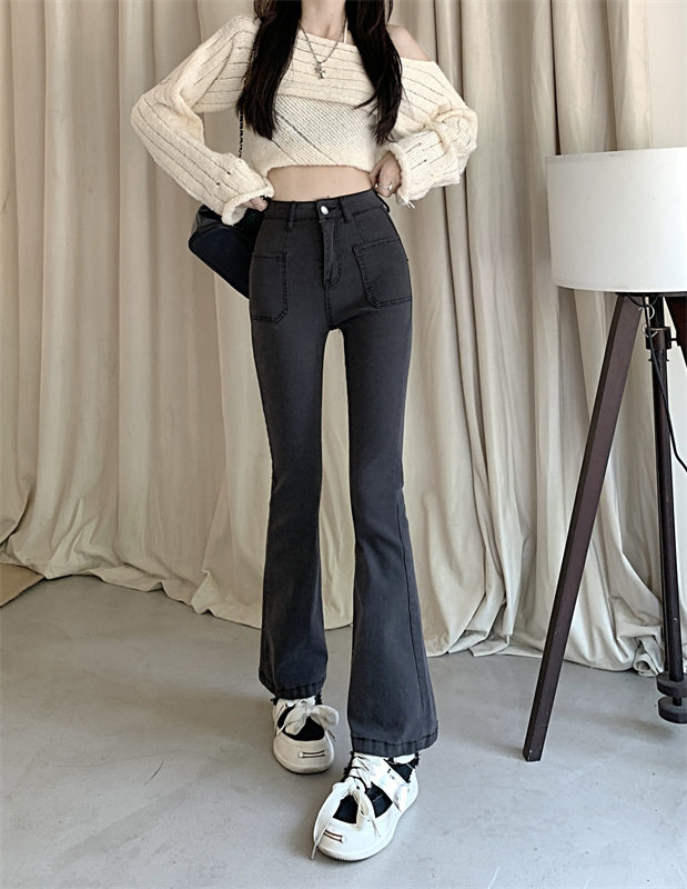 High Waisted Womens Denim Jeans Korean Style Straight Leg Casual Wide Leg Spring Wholesale Available