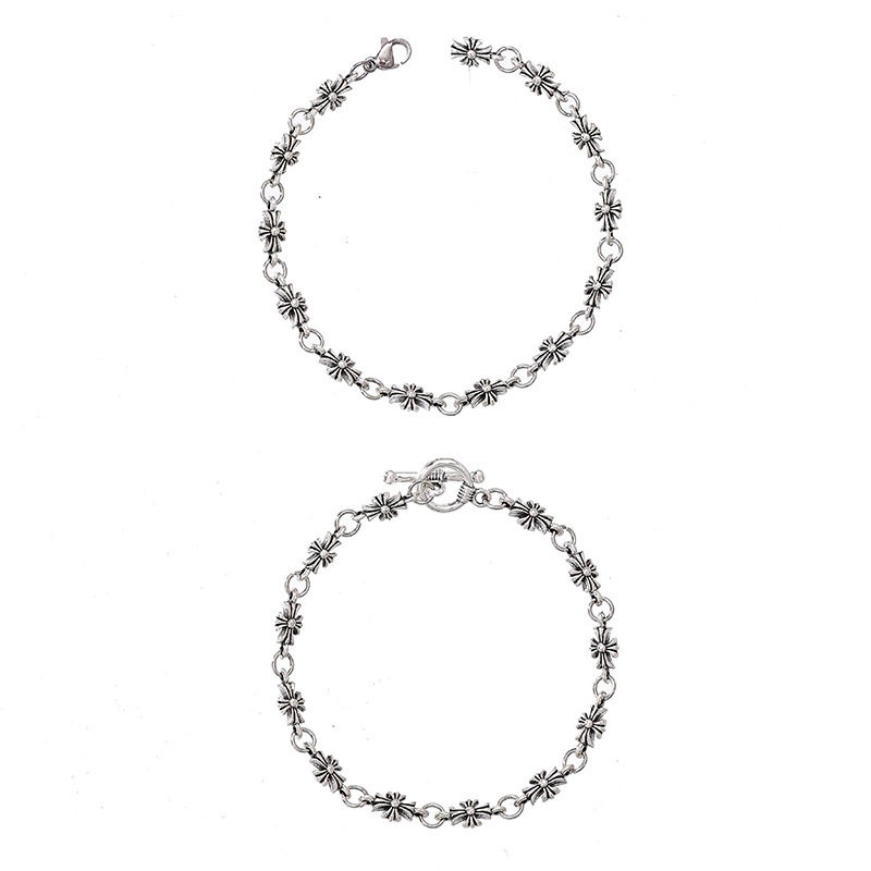 European and American Cross-Border Personalized Street Hip-Hop Nightclub Trendy Brand Cross Necklace Handmade Chain Vintage Pendant Sweater Chain