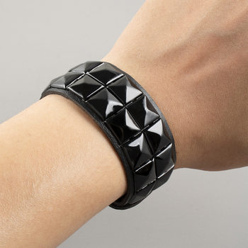 Cross-Border European and American Punk Wide Square Nail Wide Bracelet Men's Bracelet Personalized Rivet Fashion Casual Bracelet Jewelry