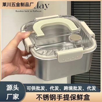 Stainless Steel Lunch Box for Fruits, Special Take-Out Lunch Box, Sealed Food-Grade Large-Capacity Portable Box with Lid