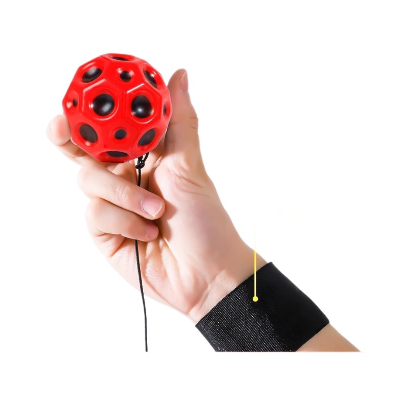 新款月球石手腕弹力球带绳儿童甩甩球回力球同款解压小孩户外活动