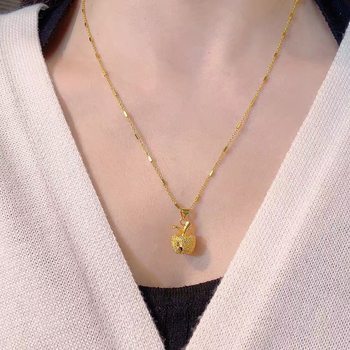 [Take on Delivery] Vietnam Alloy Necklace with Sparkling Apple Pendant Necklace for Women, New Niche High-End Elegant