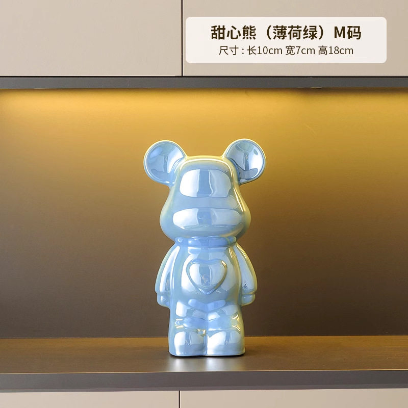 轻奢暴力熊家居展示柜高档摆件客厅电视柜酒柜玄关存钱罐装饰品