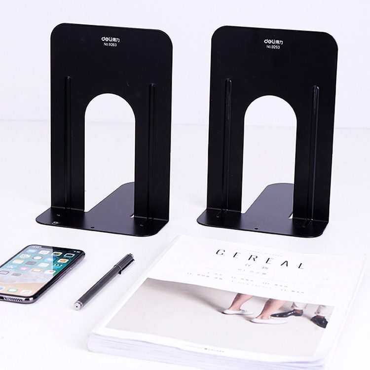 Deli Metal Classification Book Clip Reading Bookend Bookshelf Table Student Library Book by Iron Book Board Bookend