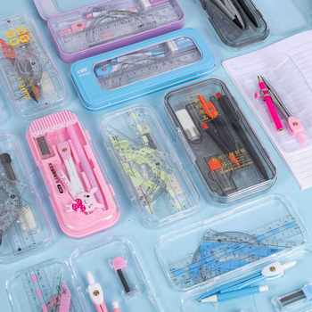 New Compass Set Student Drawing and Painting 7-Piece Set Triangle Ruler Ruler Metal Porcelain Office Stationery Wholesale