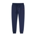 Royal blue pants red horse
