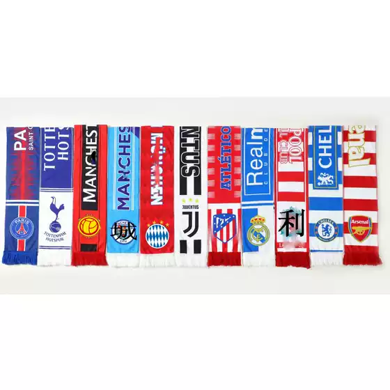 Paris Juventus Real Madrid Arsenal Chelsea scarf scarf scarf velvet cotton fans cheer props hand flag winter warm