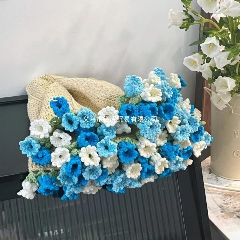 Handmade Rose Lily of the Valley Bouquet Blanket DIY Material Package Gradient Color Creative Gift for Girlfriend and Best Friend Direct Sale