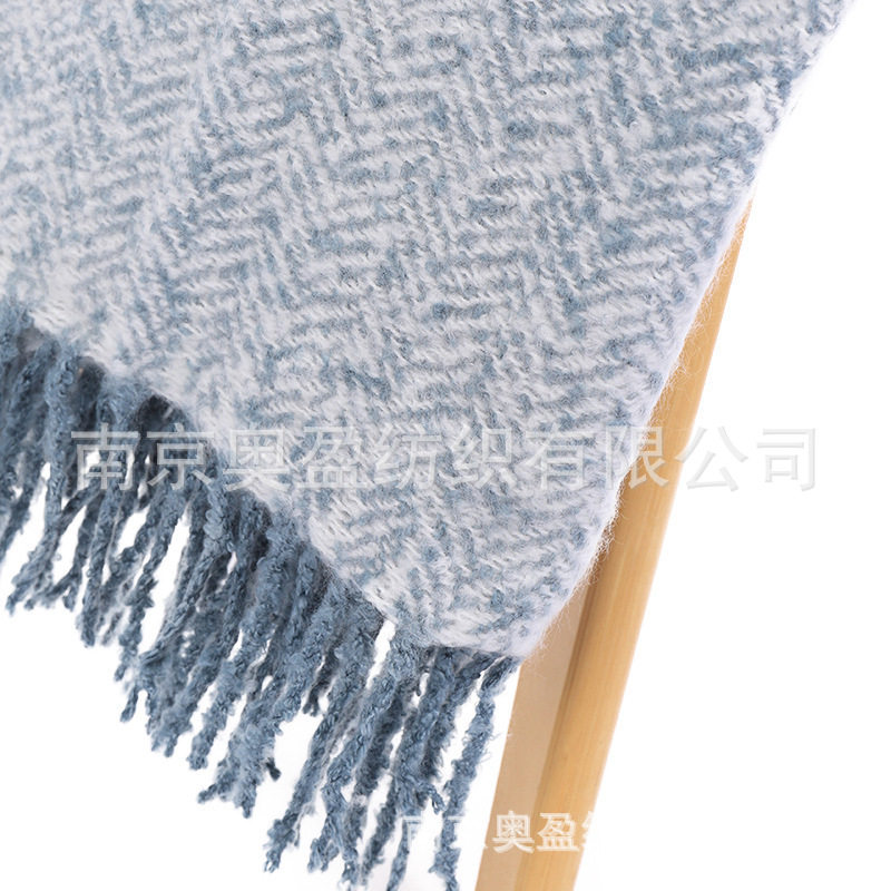 Scandinavian Blanket Cross-Border Blanket Throw Mohair Blanket Sofa Blanket Hotel Bedside Towel Shawl Blanket Tassel Blanket