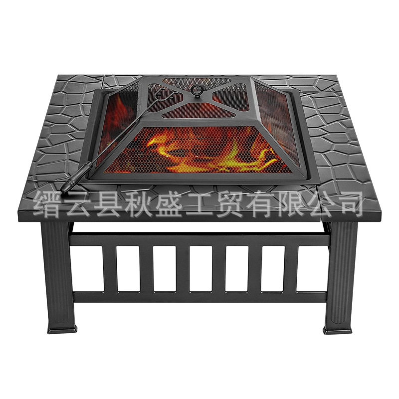 Multi-Functional Barbecue Grill with Tea Brewing Table for Outdoor Garden Charcoal Heating Stove and Courtyard Bonfire