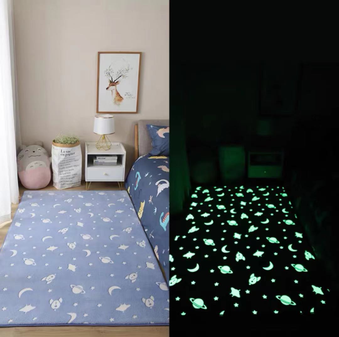 Wholesale Luminous Carpet Bedroom Bedside Blanket Flannel Full Bay Window Mat Living Room Sofa Coffee Table Floor Mat Foot Mat