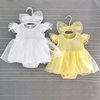 Manufacturer in stock infant summer dress jumpsuit girl princess dress full moon clothes 0-12 months skirt