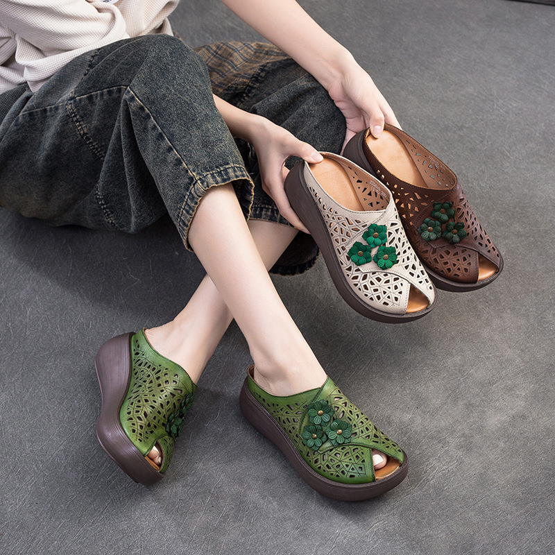 Giày Dép Lê Nữ Đế Xuồng Miệng Cá Hàng Mùa Hè