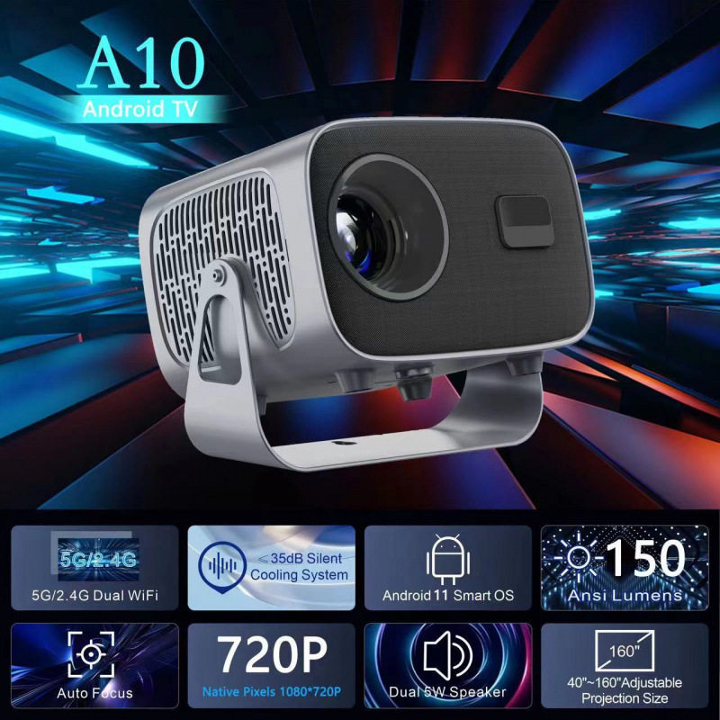 A10 Export Hot-Selling Led Projector with 4K Ultra-High Definition, Energy-Saving and Durable Home Theater Set-Top Box