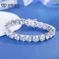 [5mm moissanite] s925 silver plated with platinum