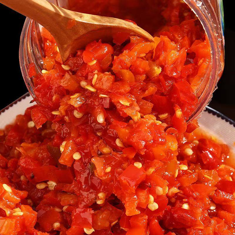 Authentic Hunan Chopped Chili Sauce, Spicy Jar Chili Seasoning, Chopped Chili Sauce for Meals, Chopped Chili Fish Head Sauce