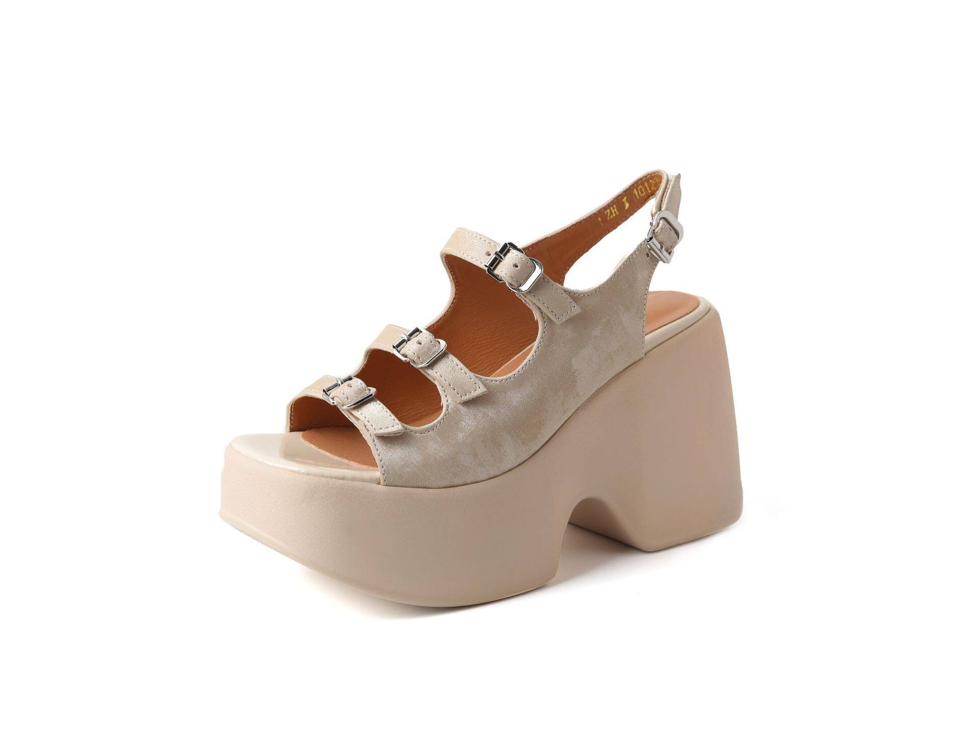 Giày Sandal Cao Gót Nữ Quai Hậu Đế Xuồng Da Mờ Gót Cao 10cm Màu Nâu, Đen, Xám, Xanh...