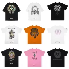 New Chrome Heart Summer Fashion Brand Short-Sleeved European and American Street Style Short-Sleeved T-Shirt Series for Men and Women