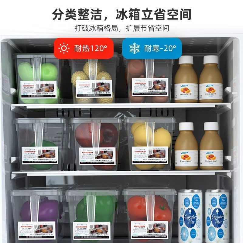 Food-Grade Refrigerator Storage Box, Crisper Box, Kitchen Vegetable and Fruit Special Organizing Plastic Egg Box with Handle