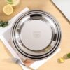 316 Stainless Steel Plate Food Grade Plate Household Preparation Plate Round Plate Dinner Plate Tableware Z^