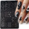 Cross-Border New Nail Art Tools Printed Steel Plate Cat Transfer French Plaid Leopard Print Nail Art Tools