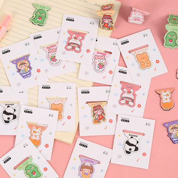 Cartoon Magnetic Bookmark Cartoon Book Clip Student Cute Folding Magnet Bookmark Children's Day Stationery Gift