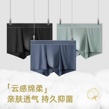 Men's Underwear 95 Cotton Antibacterial Crotch Four-Corner Breathable Boys Solid Color Youth Men's Underwear Wholesale Factory