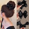 Black Bow Ball Hair Accessories High-End 2025 New Shark Clip Full Back Head Hairpin Hair Accessories for Women