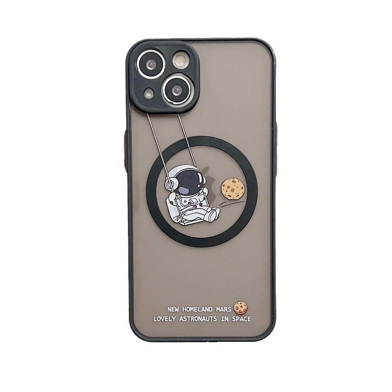 Suitable for Iphone17 Cartoon Magnetic Astronaut Phone Case 15Pro Letter Graffiti Magsafe Apple 14 Case