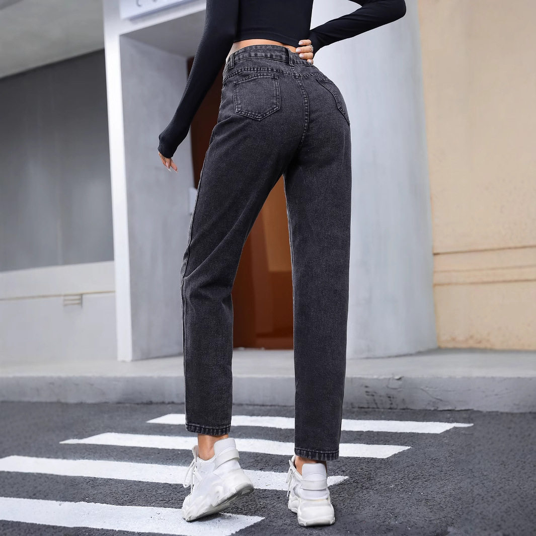 Slim Fit Ripped Straight Leg Jeans Womens Casual Denim Trousers Trendy for Everyday Wear Ready to Ship