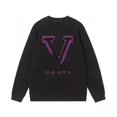 Correct Version Original Label Lujia 25Ss Autumn and Winter New Classic Logo Jacquard Knitted Round Neck Sweater for Men and Women