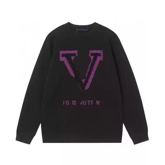 Correct Version Original Label Lujia 25Ss Autumn and Winter New Classic Logo Jacquard Knitted Round Neck Sweater for Men and Women