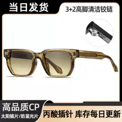 2026 New Model Foreign Trade Square Frame Sunglasses for Men, High-End Fashion with Textured Rivets, Gradient Uv Protection, Designer Style