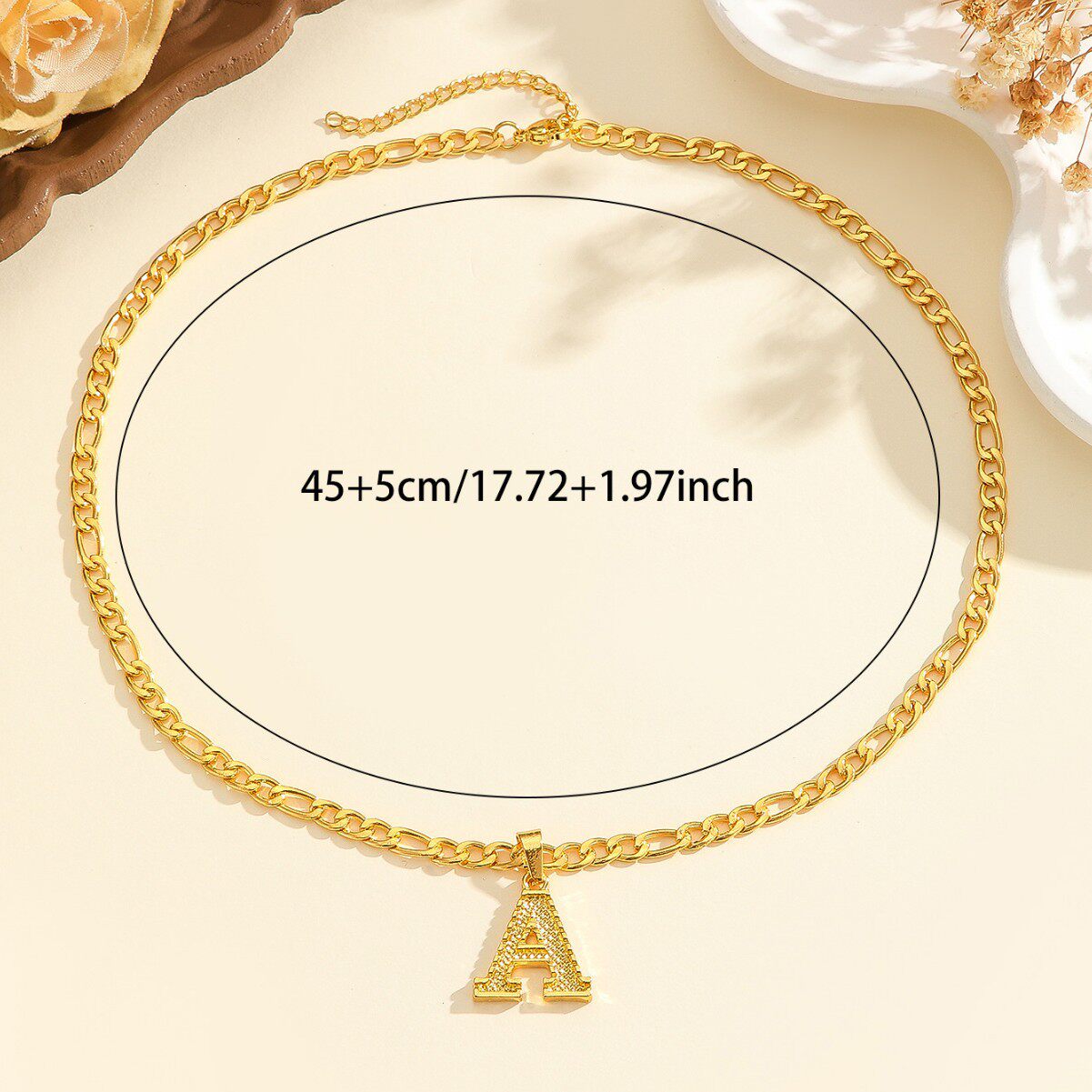 Cross-Border Fashion 26 Letter Necklace Stainless Steel Chain with Letter Pendant High-End Versatile Necklace Wholesale