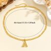 Cross-Border Fashion 26 Letter Necklace Stainless Steel Chain with Letter Pendant High-End Versatile Necklace Wholesale