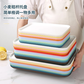 Plastic Tray for Cup Household Hotel Restaurant Rectangular Plate Fruit Tray Tea Tray Plastic Dinner Plate Coffee Plate