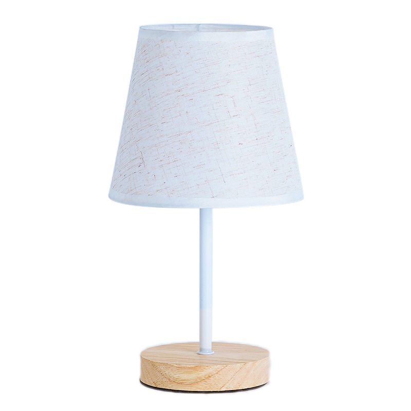 Solid wood fabric usb small table lamp bedroom bedside lamp study dormitory led night light creative atmosphere lamp decoration