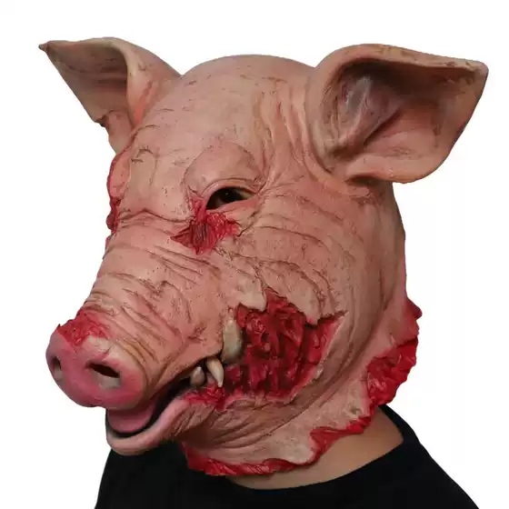 Halloween Latex Mask Scary Pig Head Mask Bajie Pig Head Mask Blood Pig Head Mask