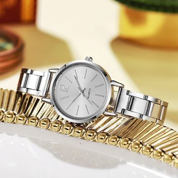Cross-Border Hot-Selling Fashionable Steel Band Quartz Watch for Women, Student Dial Fashion Watch, Women's Watch in Stock