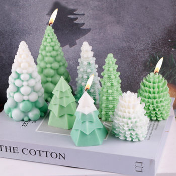 AliExpress hot sale Christmas pine cone candle aromatherapy silicone mold DIY Christmas tree plaster decoration silicone mold